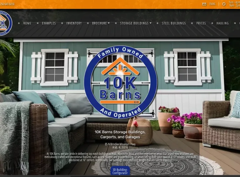 10K Barns custom website