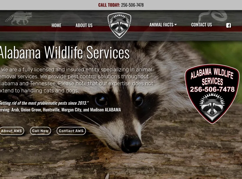 Alabama Wildlife Services - Catch and Removal Wild Animals website