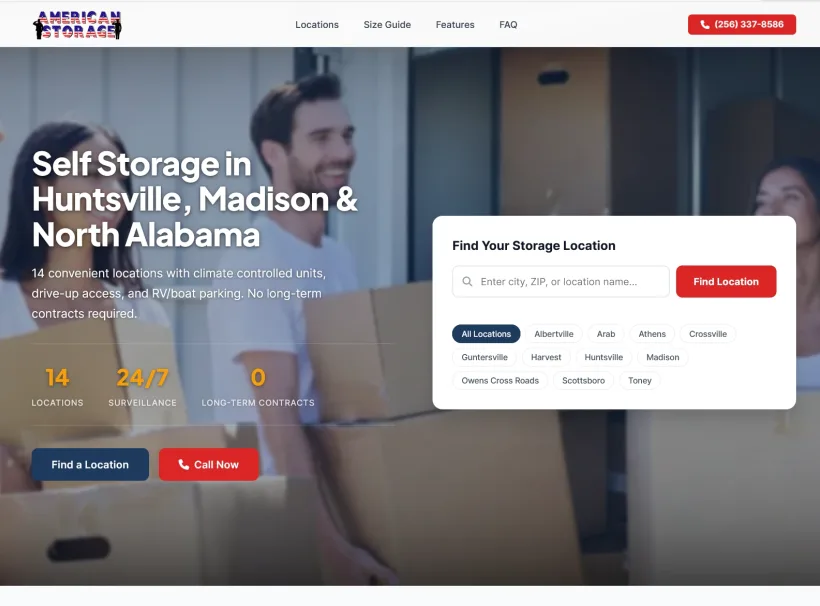American Storage custom website