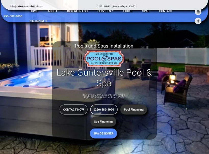 Lake Guntersville Pool and Spa Supply and Installation website