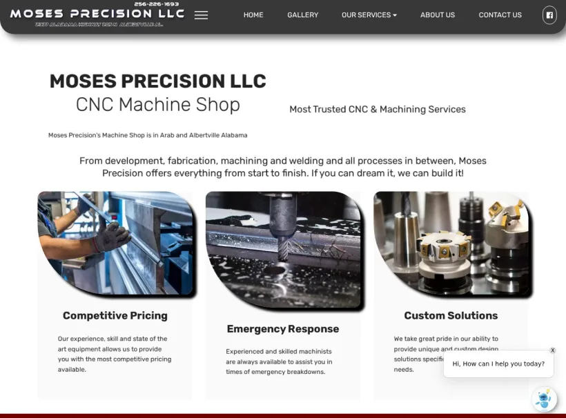 Moses Precision LLC CNC, Machine Shop Milling Machining website