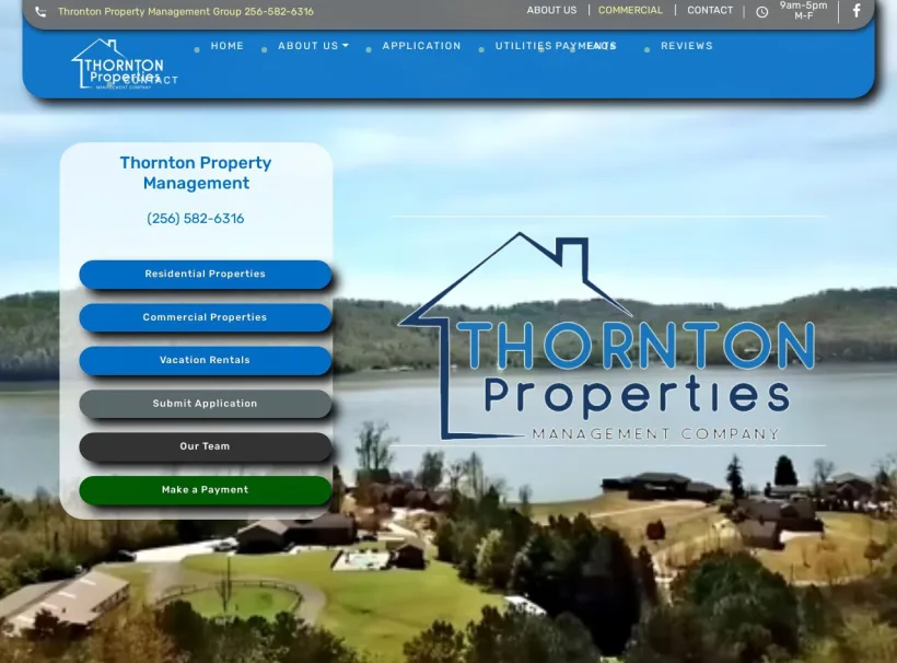 Thornton Rental Property Management Guntersville Alabama custom website